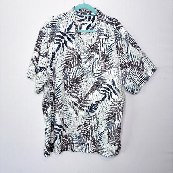 Tommy Bahama Shirt Mens XXL Silk Cool Max Poly Neutral Tropical Botanical - Picture 10 of 10